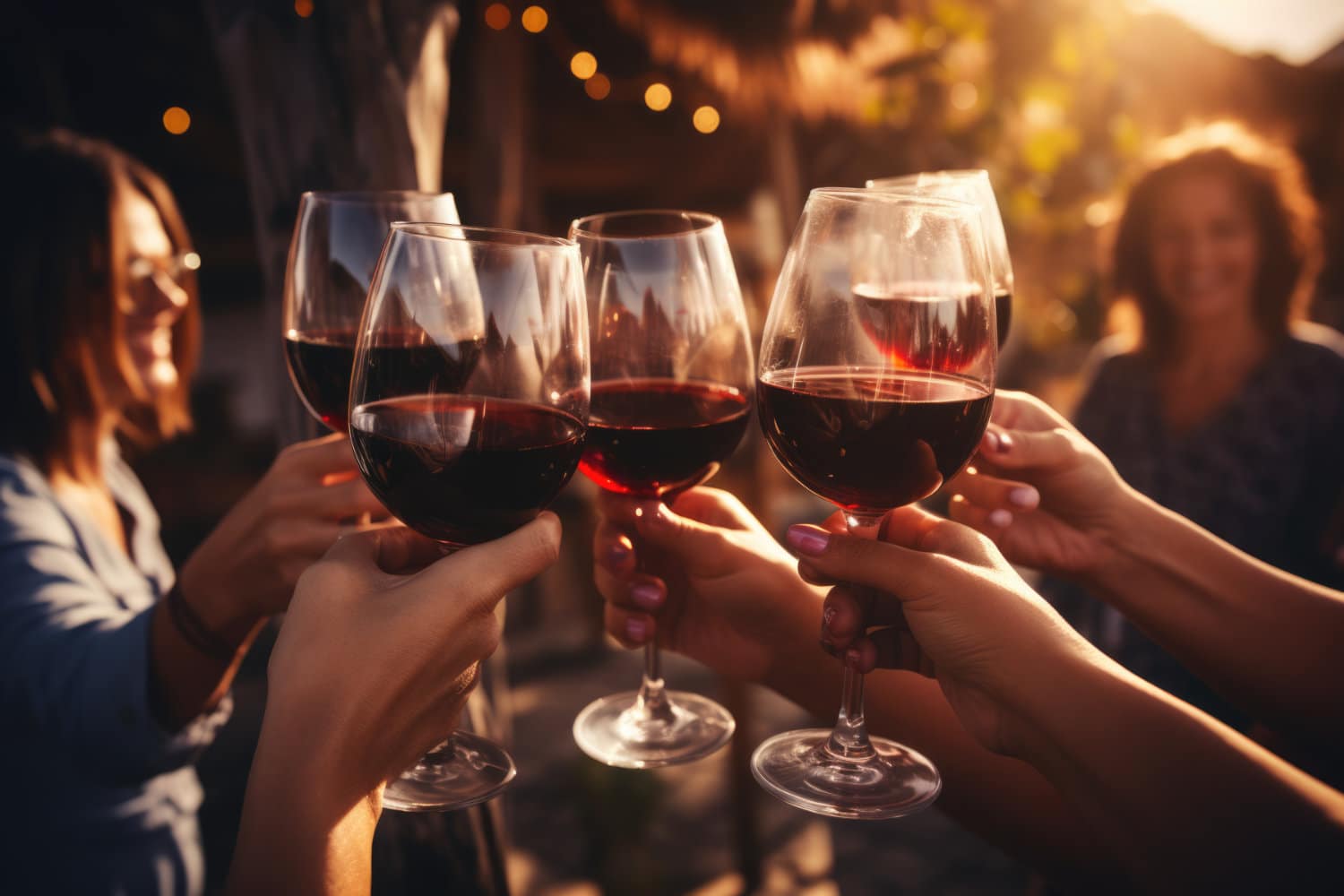 Group of friends gathering for wine tasting