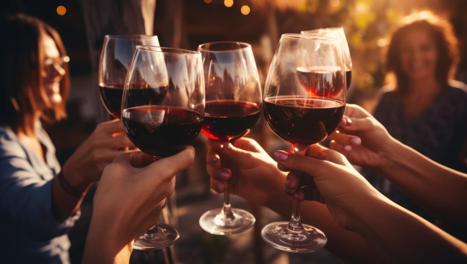 Group of friends gathering for wine tasting